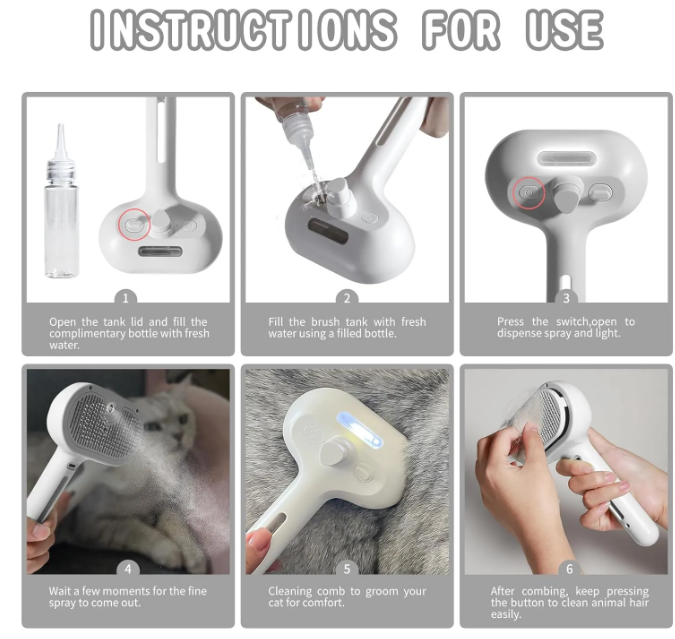 Pet Mist Grooming Brush